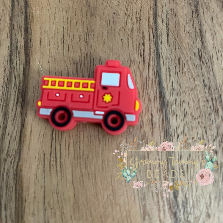 Fire Truck - Silicone Focal Bead Focal Beads