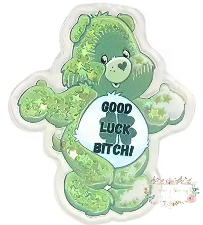 Flatback - Shaker - Good Luck Green Carebear Shaker Flatback