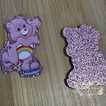 Load image into Gallery viewer, Flatbacks - Pink Bear - Pink Glitter Back - One Count Glitter Flatback
