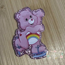 Load image into Gallery viewer, Flatbacks - Pink Bear - Pink Glitter Back - One Count Glitter Flatback

