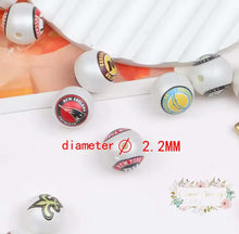 Load image into Gallery viewer, Football 16mm Beads - One Count 16mm Acrylic Beads
