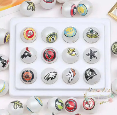 Football 16mm Beads - One Count 16mm Acrylic Beads