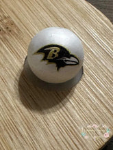 Load image into Gallery viewer, Football 16mm Beads - One Count Baltimore Ravens 2 16mm Acrylic Beads
