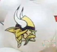 Load image into Gallery viewer, Football 16mm Beads - One Count Minnesota Vikings 2 16mm Acrylic Beads
