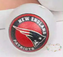 Load image into Gallery viewer, Football 16mm Beads - One Count New England Patriots 16mm Acrylic Beads
