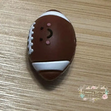 Load image into Gallery viewer, Football - 3D - Smiling - Silicone Focal Bead Silicone Focal Bead
