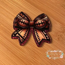 Load image into Gallery viewer, Football Bow - Purple Glitter Flatback Glitter Flatback
