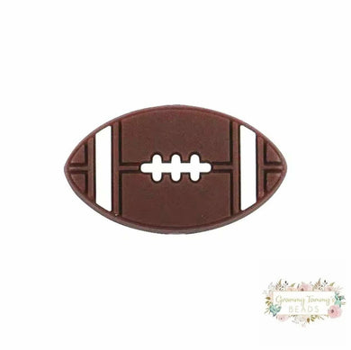 Football - Flat Silicone Focal Bead