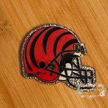 Load image into Gallery viewer, FOOTBALL HELMET - Bengals - Silver Glitter Flatback Glitter Flatback
