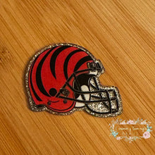 Load image into Gallery viewer, FOOTBALL HELMET - Bengals - Silver Glitter Flatback Glitter Flatback
