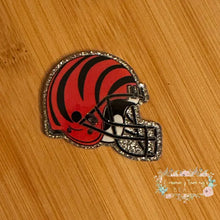Load image into Gallery viewer, FOOTBALL HELMET - Bengals - Silver Glitter Flatback Glitter Flatback
