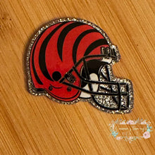 Load image into Gallery viewer, FOOTBALL HELMET - Bengals - Silver Glitter Flatback Glitter Flatback
