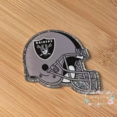 FOOTBALL HELMET - Raiders Helmet Glitter Flatback Glitter Flatback