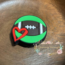 Load image into Gallery viewer, Football Love Silicone Focal Bead
