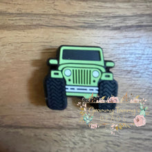 Load image into Gallery viewer, Fun Truck - Green Silicone Focal Beads
