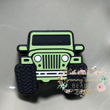 Load image into Gallery viewer, Fun Truck - Green Silicone Focal Beads
