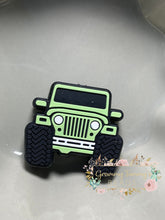 Load image into Gallery viewer, Fun Truck - Green Silicone Focal Beads
