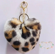 Load image into Gallery viewer, Fuzzy Heart Keychain Keychain
