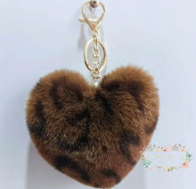 Load image into Gallery viewer, Fuzzy Heart Keychain Keychain
