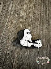Load image into Gallery viewer, Ghost &amp; Dog Ghost - Silicone Focal Bead silicone
