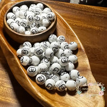 Load image into Gallery viewer, 15Mm Gigi Black And White Silicone Beads Round
