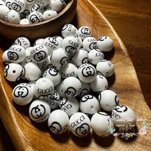 Load image into Gallery viewer, 15Mm Gigi Black And White Silicone Beads Round
