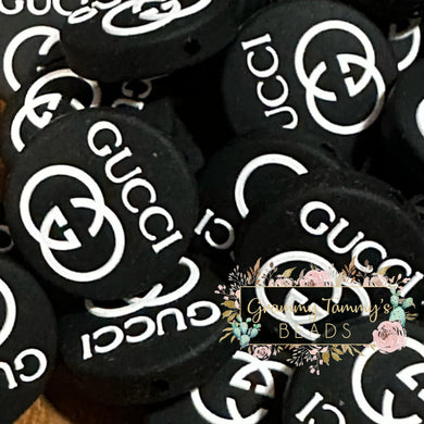 Gigi B&W Round Silicone Focal Beads - 1 Count Bead