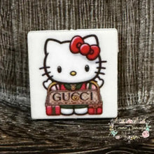 Load image into Gallery viewer, GiGi Kitty White Square Silicone Focal Bead Silicone Focal Bead
