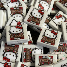 Load image into Gallery viewer, GiGi Kitty White Square Silicone Focal Bead Silicone Focal Bead

