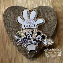 Load image into Gallery viewer, GiGi Mouse Balloon - Gold Glitter Flatback Glitter Flatback

