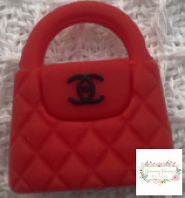 GiGi Red Purse Silicone Focal Bead Silicone Focal Bead