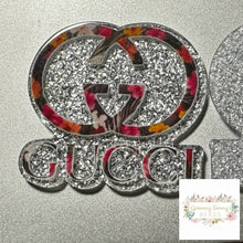 Load image into Gallery viewer, GiGi Silver Floral Glitter Flatback Glitter Flatback
