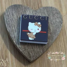 Load image into Gallery viewer, GiGi Kitty Square Silicone Focal Bead Silicone Square Bead
