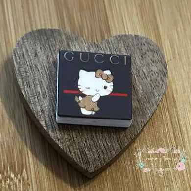 GiGi Kitty Square Silicone Focal Bead Silicone Square Bead
