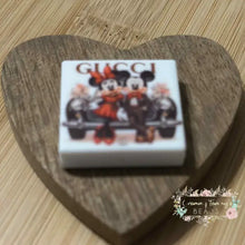 Load image into Gallery viewer, GiGi Mouse Love Square Silicone Focal Bead Silicone Square Bead
