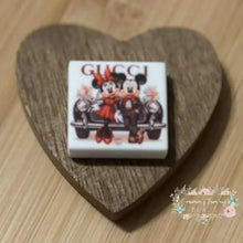 Load image into Gallery viewer, GiGi Mouse Love Square Silicone Focal Bead Silicone Square Bead
