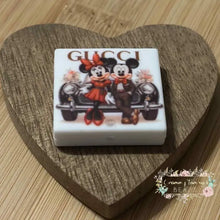 Load image into Gallery viewer, GiGi Mouse Love Square Silicone Focal Bead Silicone Square Bead
