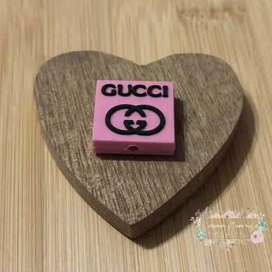 GiGi Pink Square PVC Focal Bead Focal Beads