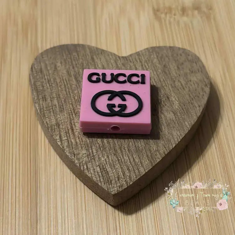 GiGi Pink Square PVC Focal Bead Focal Beads