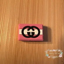 Load image into Gallery viewer, GiGi Square - Pink &amp; White Silicone Focal Bead Focal Beads
