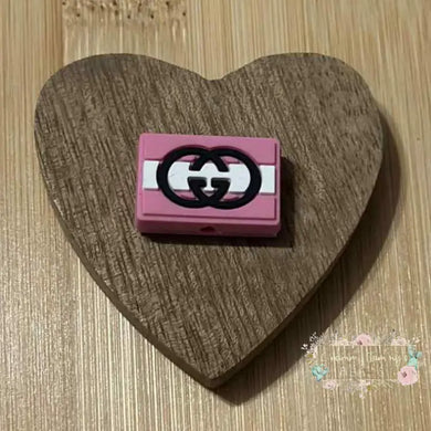 GiGi Pink & White Silicone Focal Bead Focal Beads
