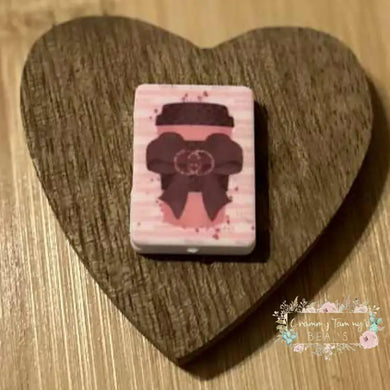 GiGi Pretty Coffee Square Silicone Focal Bead Silicone Square Bead