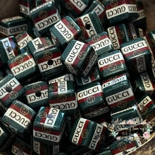 Load image into Gallery viewer, GiGi With Stripes - Square High Quality Acrylic Beads - 5 Count Acrylic Beads
