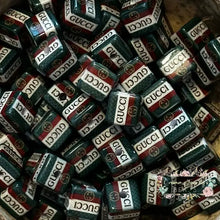 Load image into Gallery viewer, GiGi With Stripes - Square High Quality Acrylic Beads - 5 Count Acrylic Beads
