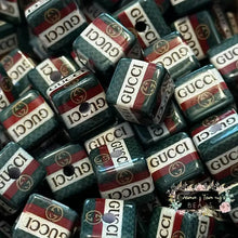 Load image into Gallery viewer, GiGi With Stripes - Square High Quality Acrylic Beads - 5 Count Acrylic Beads
