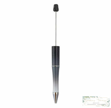 Glittery Black & White Ombre Beadable Pen