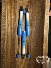 Load image into Gallery viewer, Glittery Blue &amp; White Ombre Beadable Pen Beadable Pen
