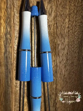 Load image into Gallery viewer, Glittery Blue &amp; White Ombre Beadable Pen Beadable Pen
