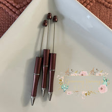 Load image into Gallery viewer, Beadable Pen - Glittery Brown Beadable Pen
