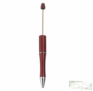 Glittery Burgundy Beadable Pen Beadable Pen